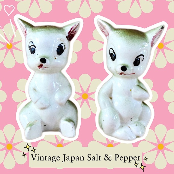 VINTAGE Antique Japan Anthropomorphic Salt & Pepper Shaker Set Kitch Collectible - Picture 2 of 14